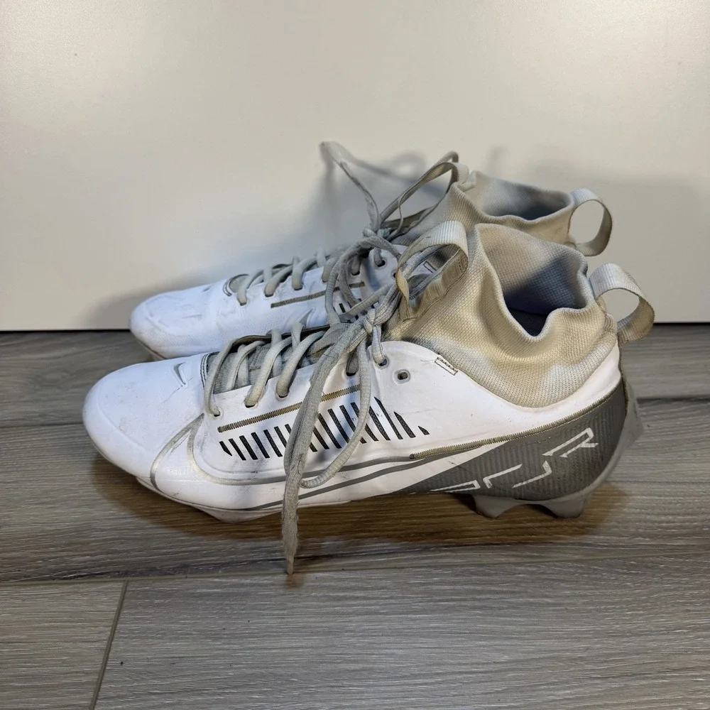 Nike Vapor Edge Pro 360 2 Football Cleats White Silver‎ Men's Size 12 DA5456-102